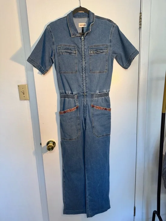 DRIFTWOOD Light Blue Denim Short-Sleeve Zip-Front Jacket - Picture 1 of 10